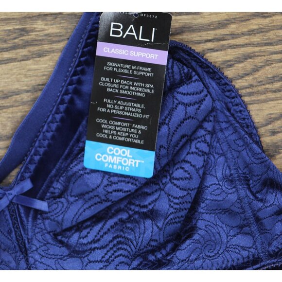 NWT Bali Bra Double Support M-Frame Cushioned Flexible Fit In The Blue 36C - Picture 8 of 11